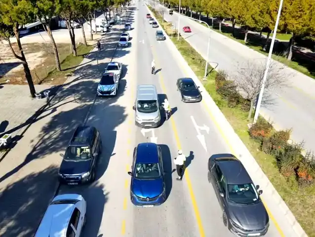Drone ile Trafik Denetimi: Menteşe'de 11 Araca Ceza